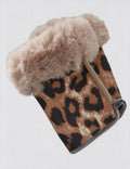 Leopard Faux Fur Fingerless Gloves - DippedShop Wholesale - #3683