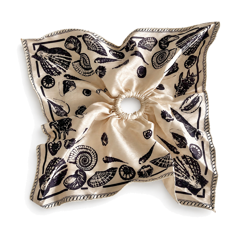 Trendy Shell Print Square Hair Scrunchies 6W6HSR318