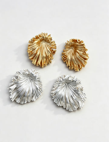Creative Gold Plated 3D Dandelion Stud Earring 6W6JER557