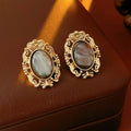 Vintage Gold Plated Oval Resin Chain Necklace 6W6JNC926
