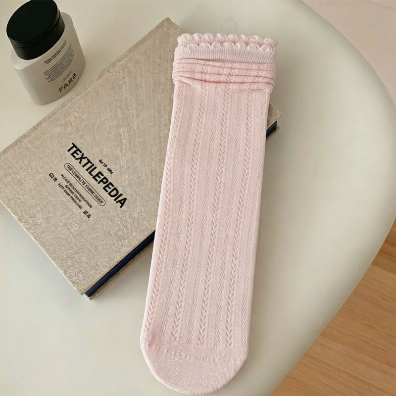 Fresh Solid Color Thin Breathable Scrunch Socks 6W8FSO744