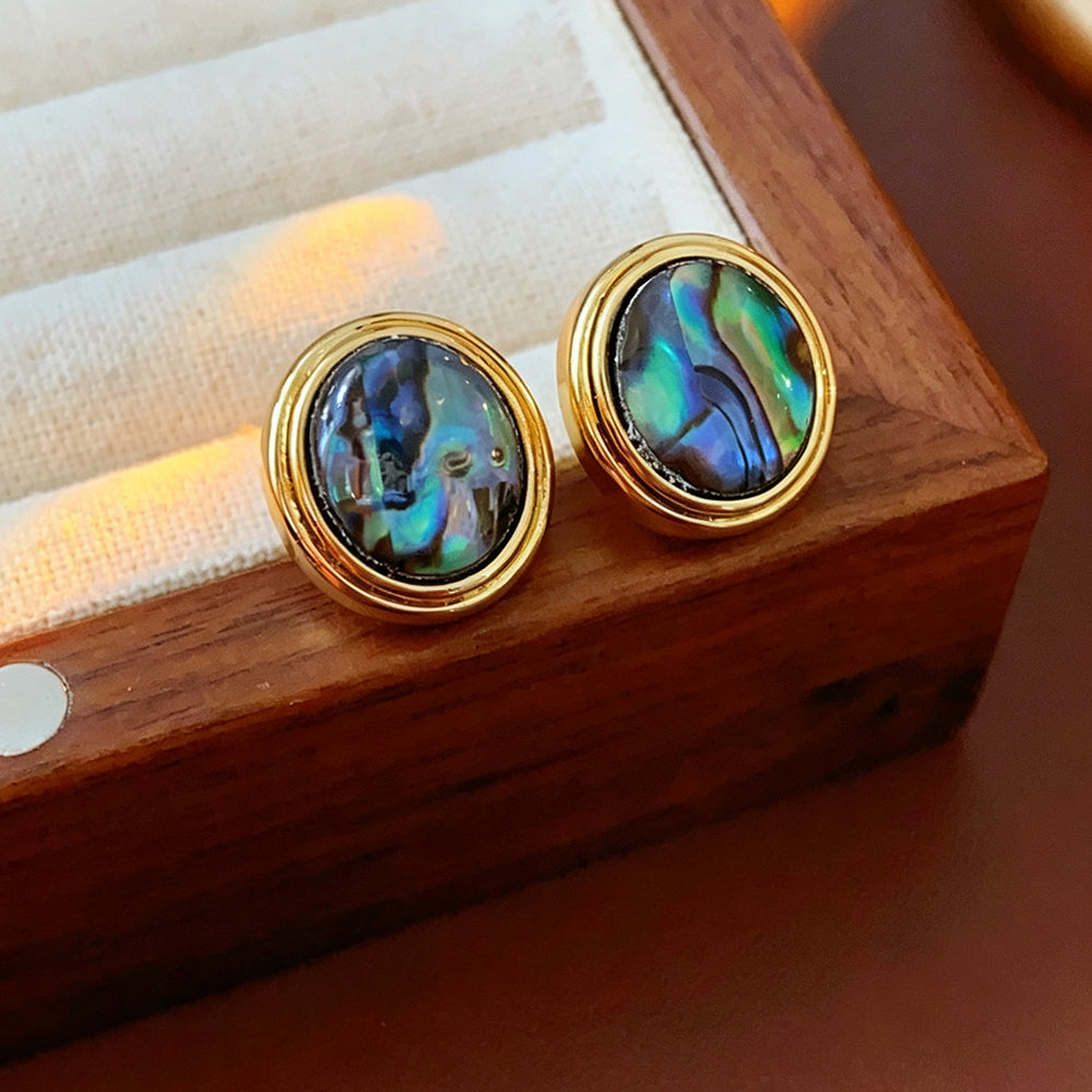 Natural Abalone Shell Stud Earrings 6W6JER782