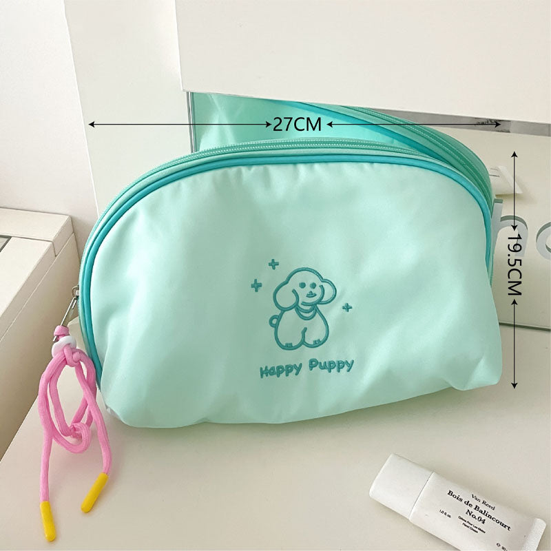 Cute Puppy Embroidery Portable Makeup Bag MK2BW6S10BOB97