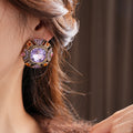 Vintage Sparkly Rhinestone Crystal Stud Earrings 6W6JER720