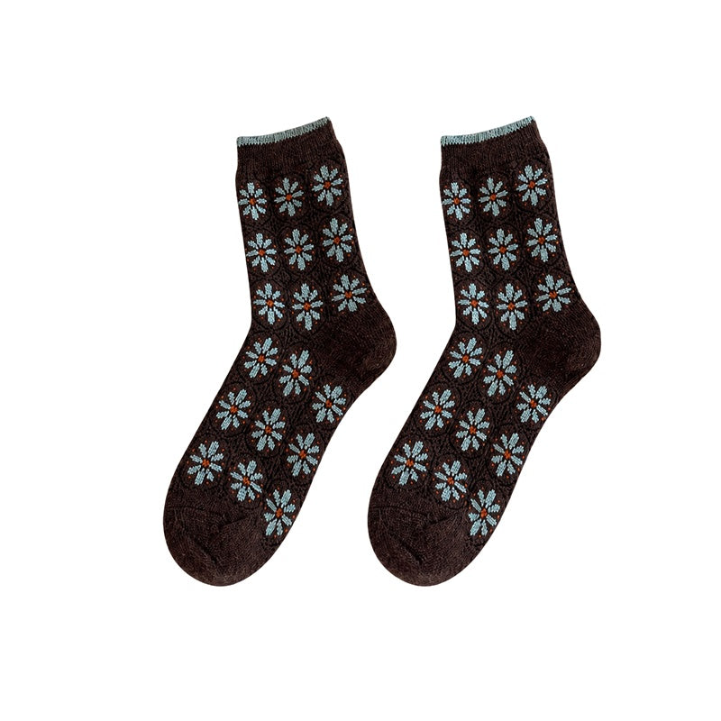 Vintage Floral Scrunch Socks - DippedShop Wholesale - #6435