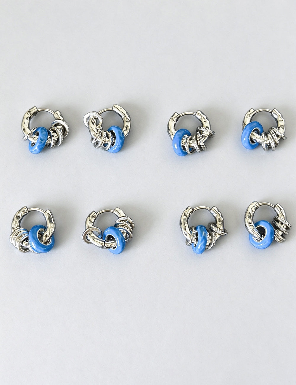 Multi-Ring Huggie Hoop Earrings - DippedShop Wholesale - #4227