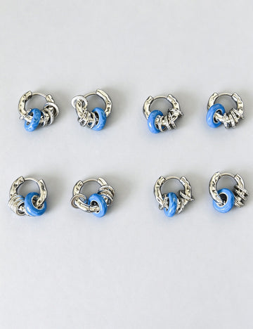 Multi-Ring Huggie Hoop Earrings - DippedShop Wholesale - #4227