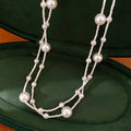 Minimalist Double Layer Beads Chain Necklace 6W6JNC932