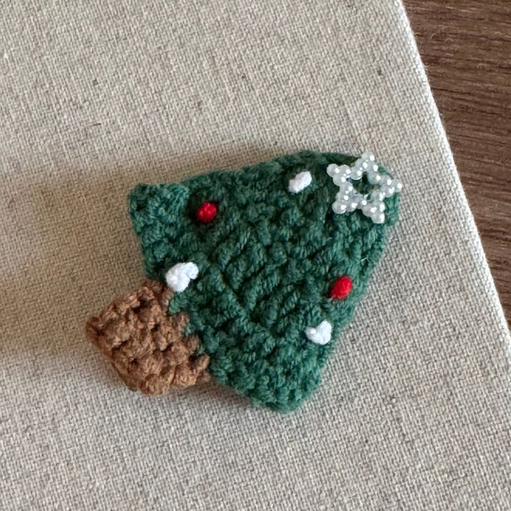 Crochet Christmas Tree Hair Clip - DippedShop Wholesale - #5923