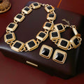 Retro Gold Plated Geometry Shape Chain Necklace 6W6JNC925