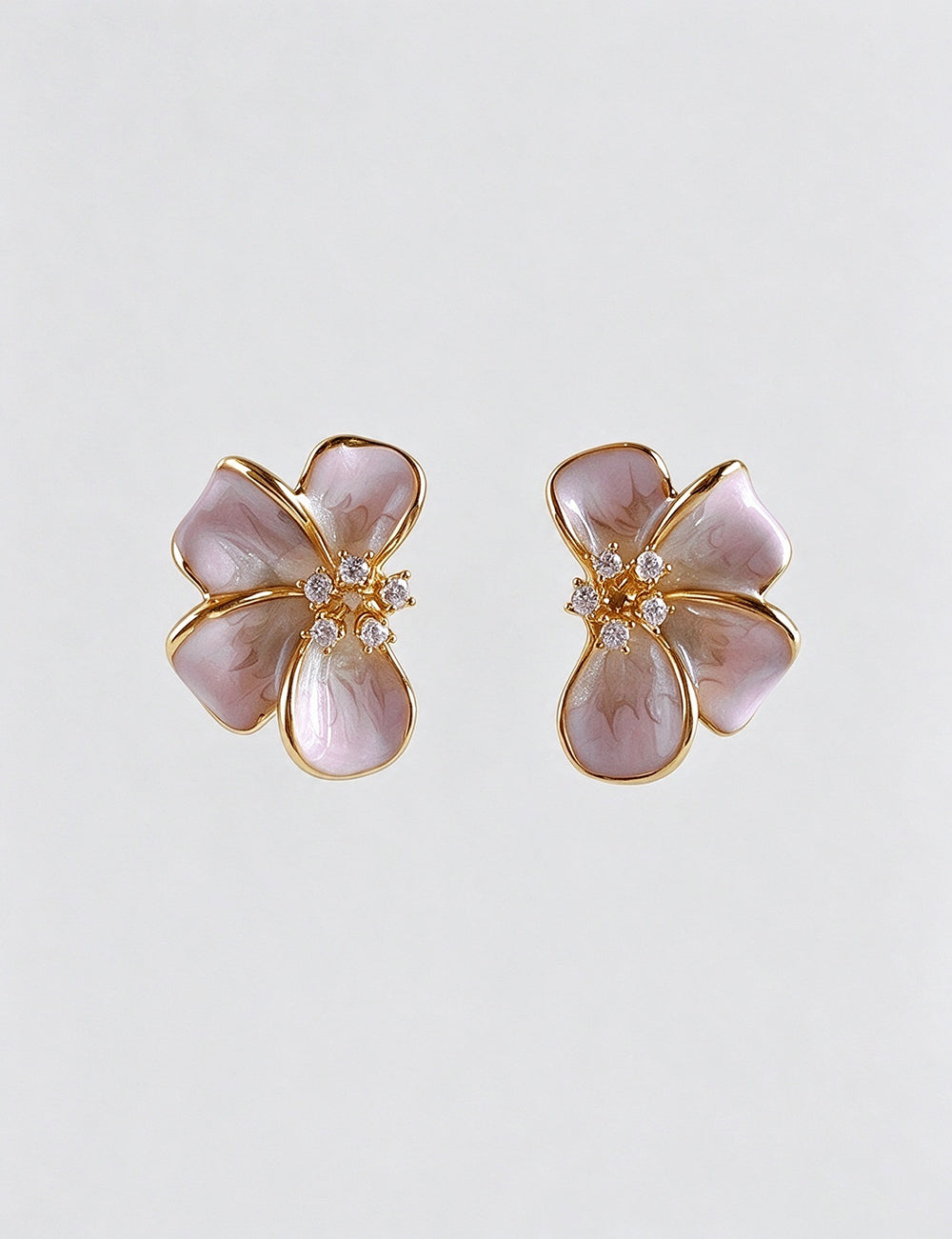 Enamel Flower Stud Earrings - DippedShop Wholesale - #7267