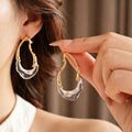Chunky Gold Plated Teardrop Statement Stud Earrings 6W6JER768