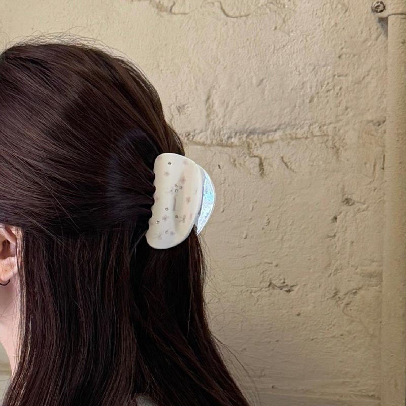 Cute Bowknot Floral Print Acrylic Hair Claw 6W6HCP1298