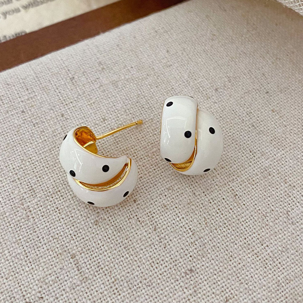 Irregular Enamel Stud Earrings - DippedShop Wholesale - #9587
