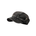 Retro Distressed Rolled Brim Denim Baseball Cap 6W6HAT585
