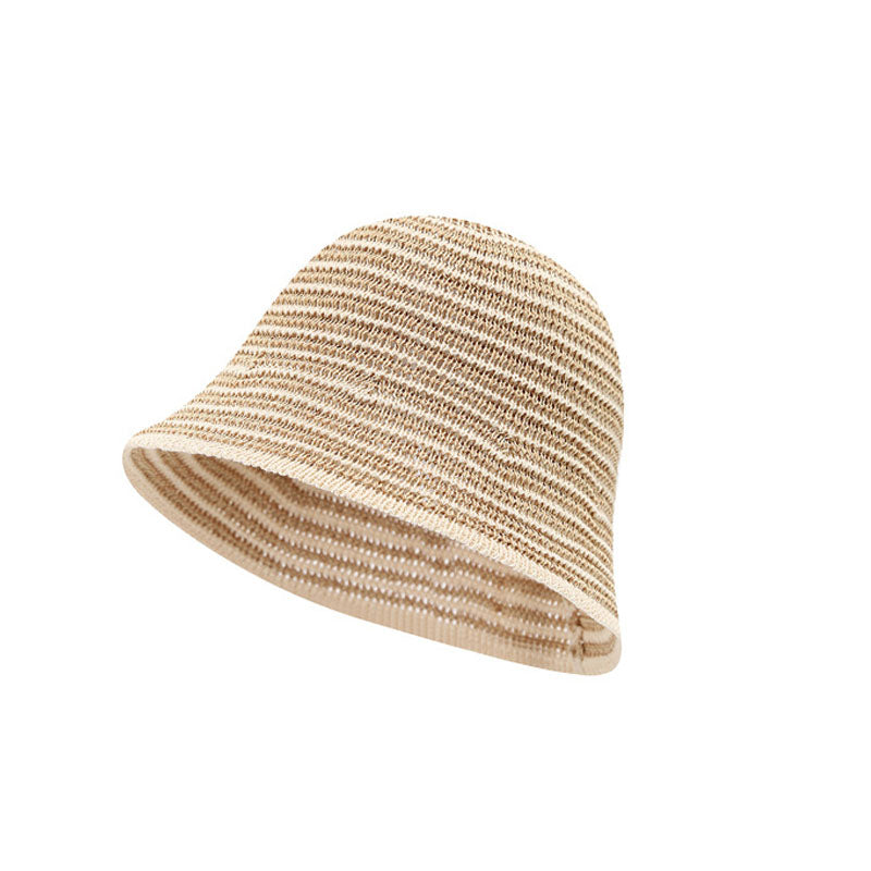 Elegant Color Block Striped Outdoor Bucket Hat 6W6HAT541