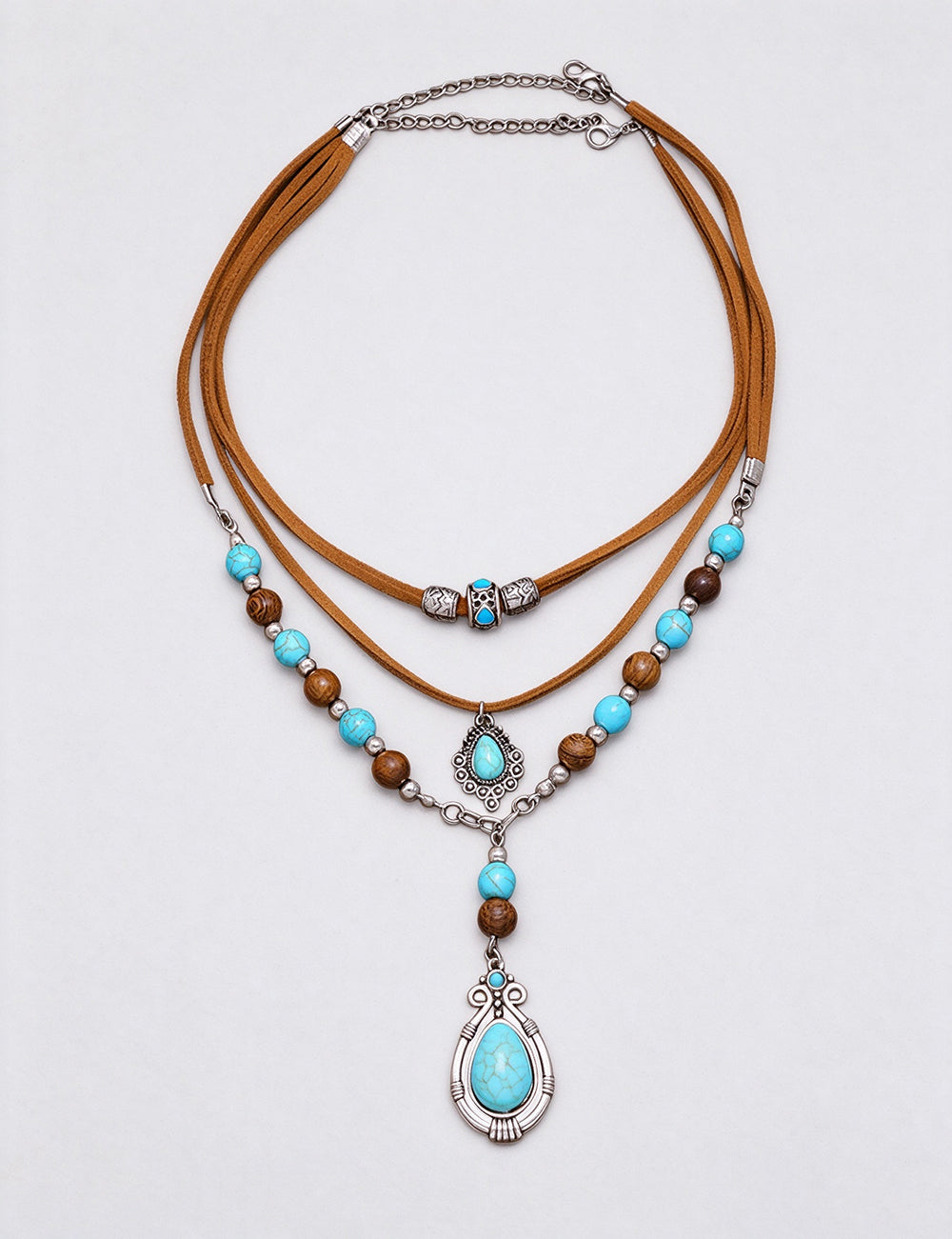 Multi-Layer Wooden Bead Necklace - DippedShop Wholesale - #8803