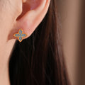 Stylish Rhinestones Lucky Clover Stud Earrings 6W6JER809