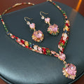 Fashion Colorful Rhinestones Heart Pendant Necklace 6W6JNC937