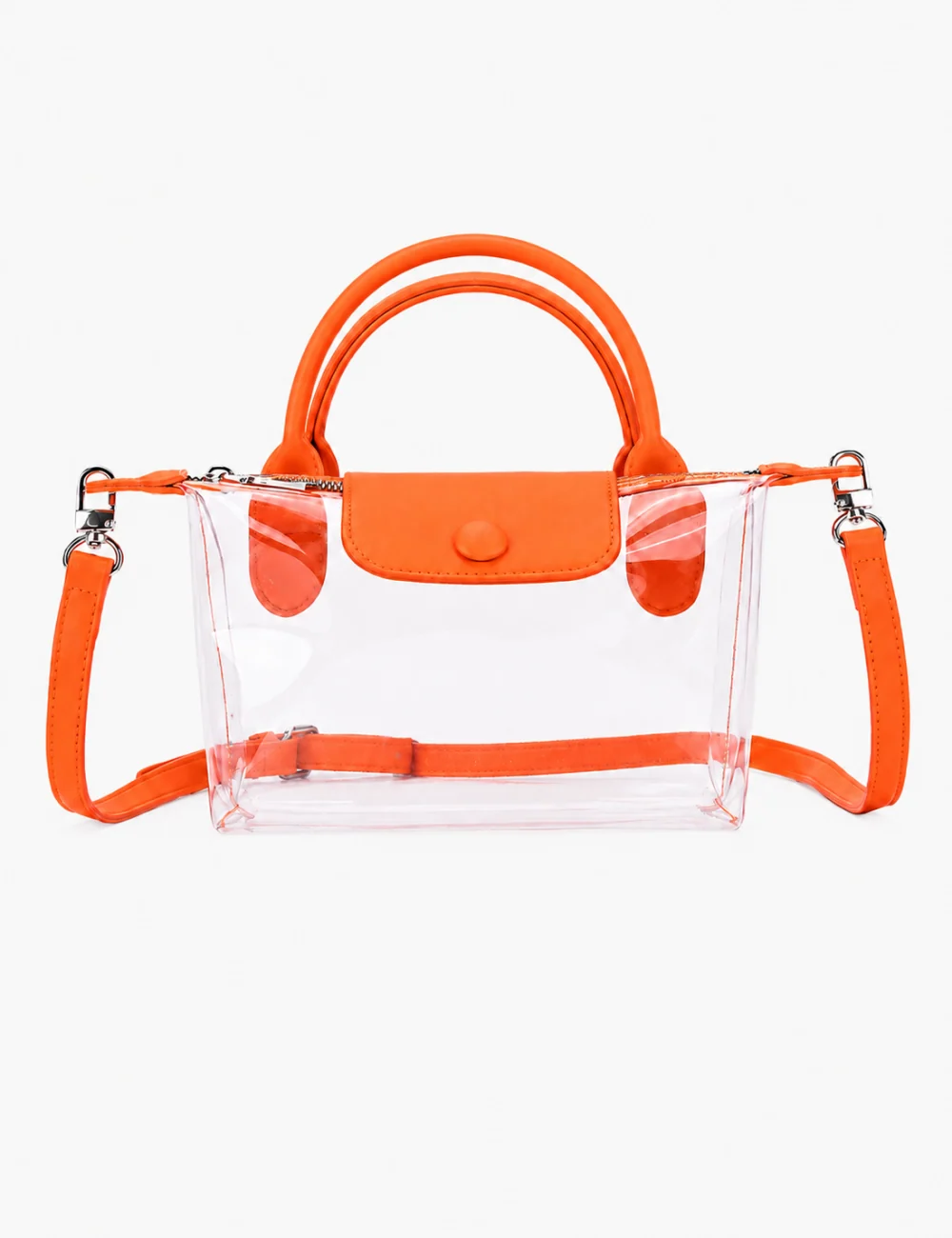 Simple Double Handle Clear Crossbody Bag MK2PLC6W10BBG374