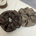 Simple Solid Color Striped Ruffled Scrunchies 6W6HSR375