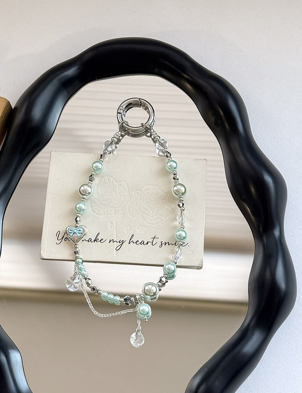 Natural Pearl Crystal Chain Keychain Bag Charm 6W10BBC419