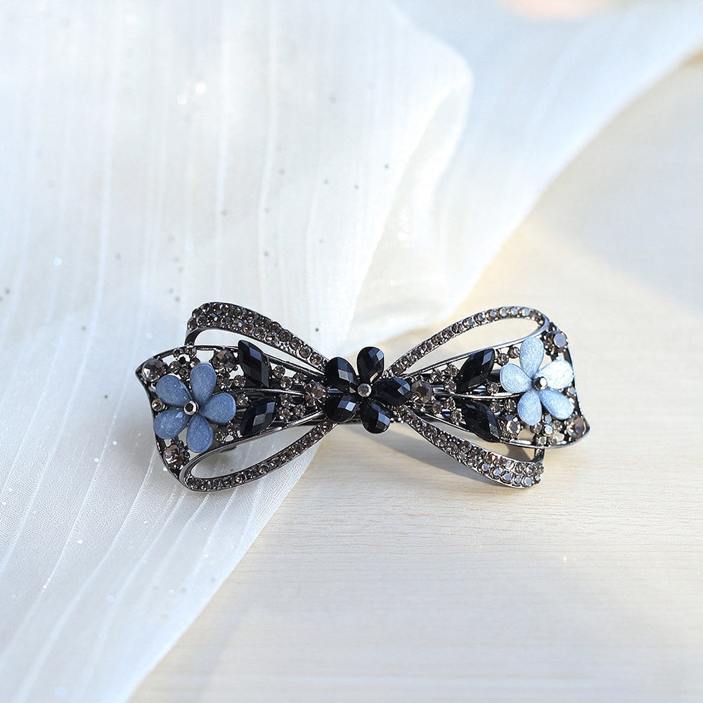 Rhinestone Flower Hair Barrette - DippedShop Wholesale - #4083