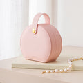 Elegant Half-Moon Travel Jewelry Case with Handle 6W13HSJ111