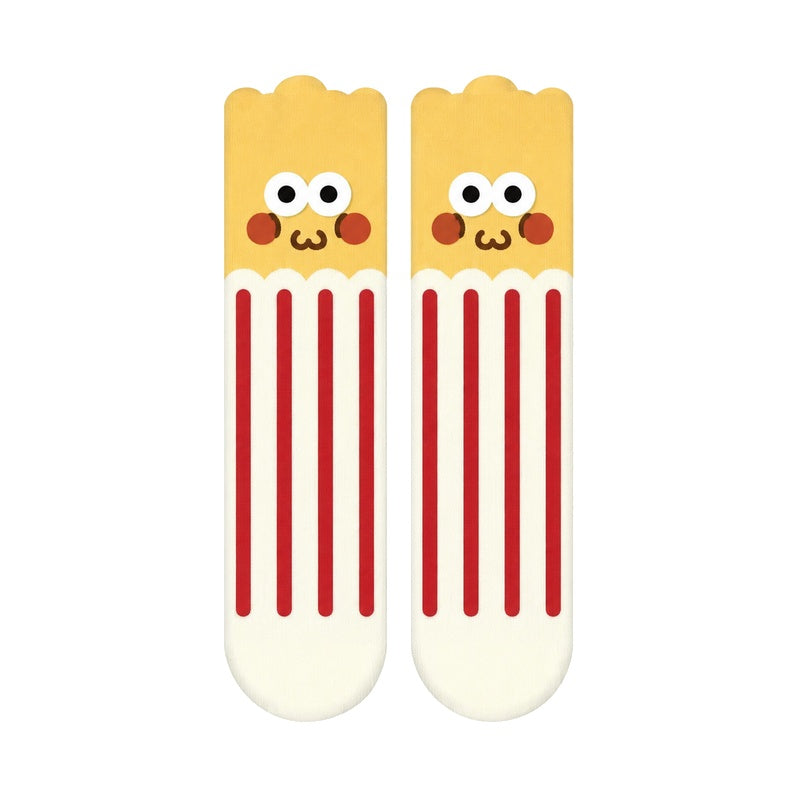 Funny Cartoon Color Block Breathable Crew Socks 6W8FSO669