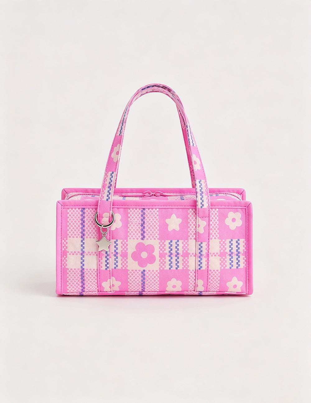 Minimalist Square Plaid Nylon Shoulder Bag 6W10BBG2131