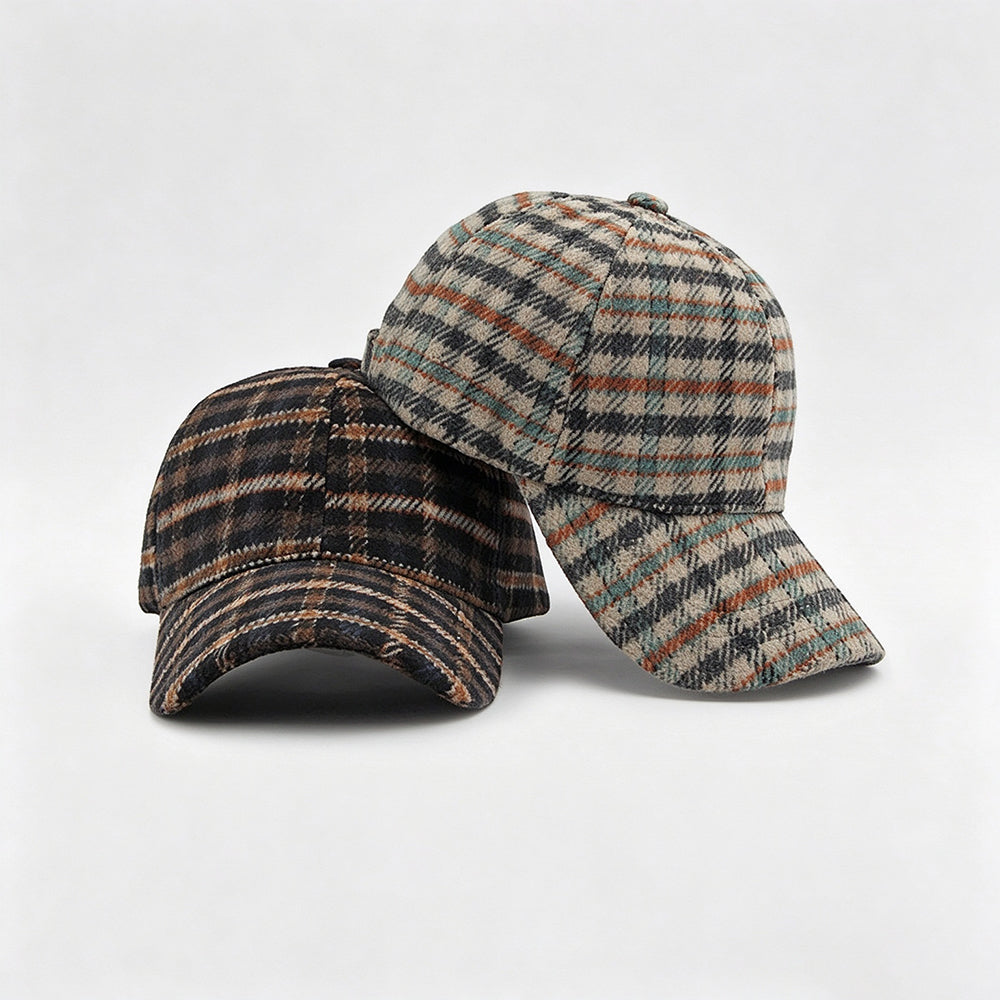 Plaid Curved Brim Baseball Cap - DippedShop Wholesale - #8339