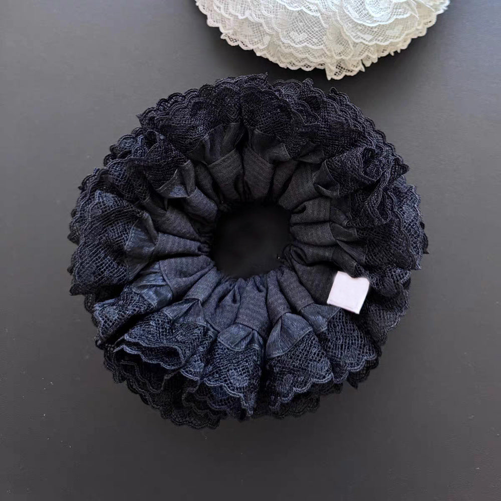 Romantic Floral Lace Organza Oversized Scrunchie 6W6HSR471