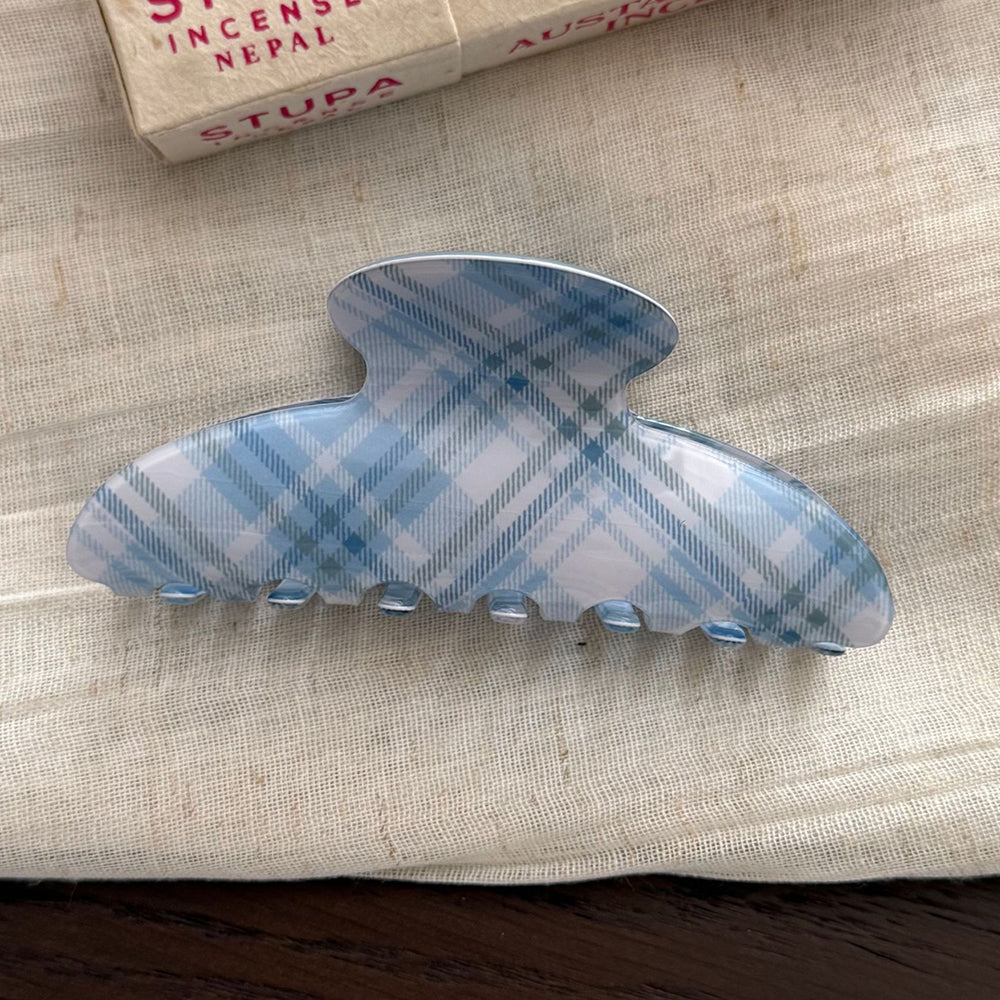 Plaid Acetate Hair Claw - DippedShop Wholesale - #6067