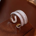 Chunky Double-Layer Cubic Zirconia Open Ring 6W6JRG380