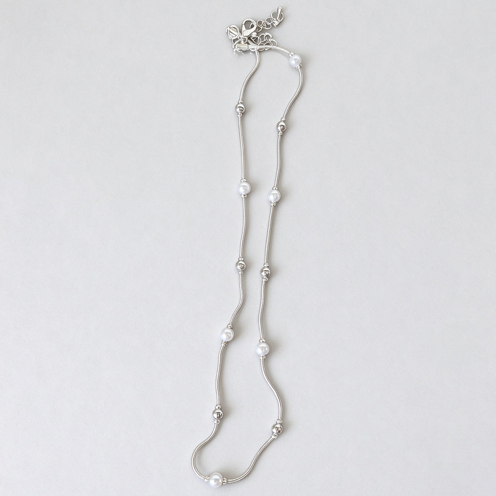 Elegant Pearl Beaded Chain Choker Neckalce 6W6JNC1059