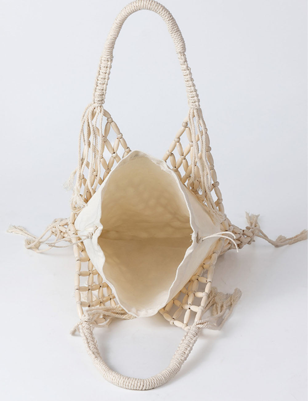 Casual Tassel Woven Wood Bead Shoulder Bag 6W10BBG1412