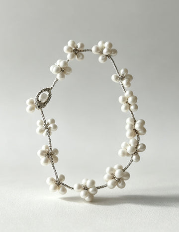 Handmade Flower Ball Beaded Braided Chain Bracelet 6W6JBR362