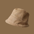 Trendy Reversible Faux Fur Suede Bucket Hat 6W6HAT537
