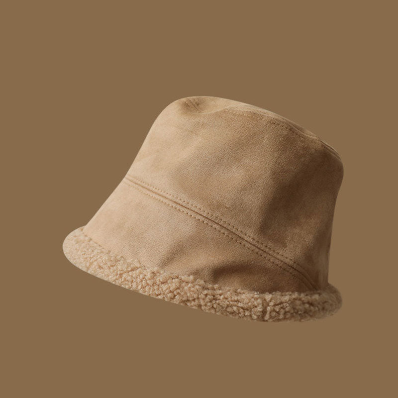 Trendy Reversible Faux Fur Suede Bucket Hat 6W6HAT537