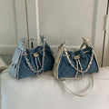 Quilted Drawstring Denim Bucket Handbag 6W10BBG1353