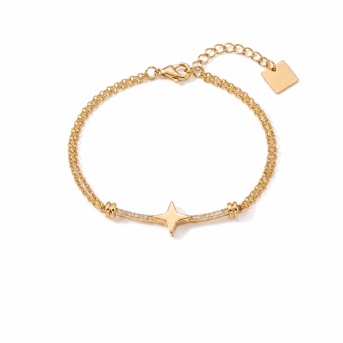 Elegant Gold Plated Heart Rhinestones Bracelets 6W6JBR625