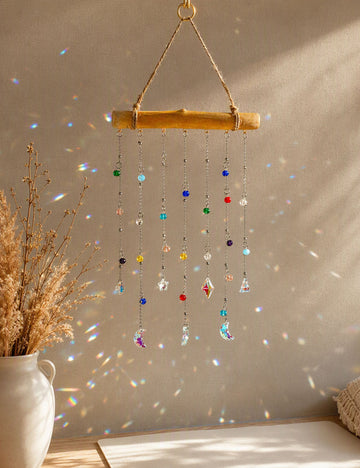 Rainbow Crystal Star Moon Hanging Sun Catcher 6H7HLS216