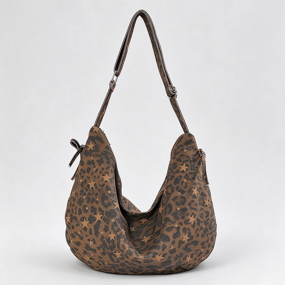 Leopard Print Hobo Shoulder Bag - DippedShop Wholesale - #6963