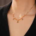 Elegant Gold Plated Rhinestones Tassel Necklace 6W6JNC892