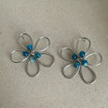 Trendy Hollow Out Flower Beaded Stud Earrings 6W6JER590