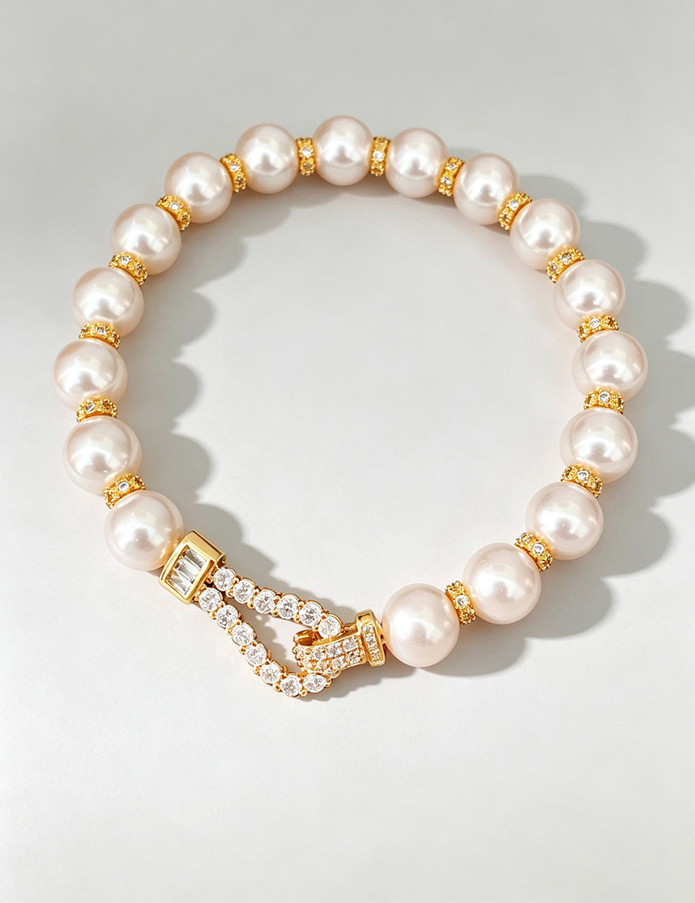 Elegant Rhinestones Pearl Chain Bracelet 6W6JBR705