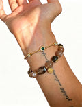 Stylish Cubic Zirconia Clover Link Chain Bracelet 6W6JBR365