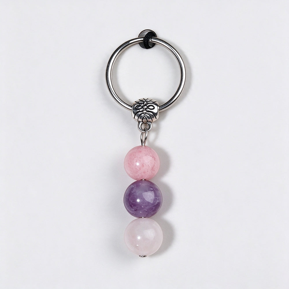 Natural Stone Crystal Keychain - DippedShop Wholesale - #9779