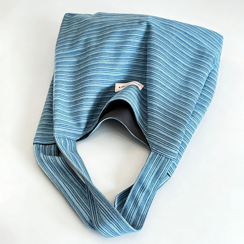 Simple Striped Denim Commuter Tote Bag 6W10BBG1991