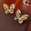 Vintage Cubic Zirconia Butterfly Stud Earrings 6W6JER734